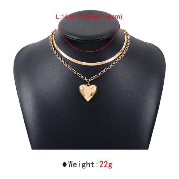 Double Layer Heart Necklace - Picture 4 of 4